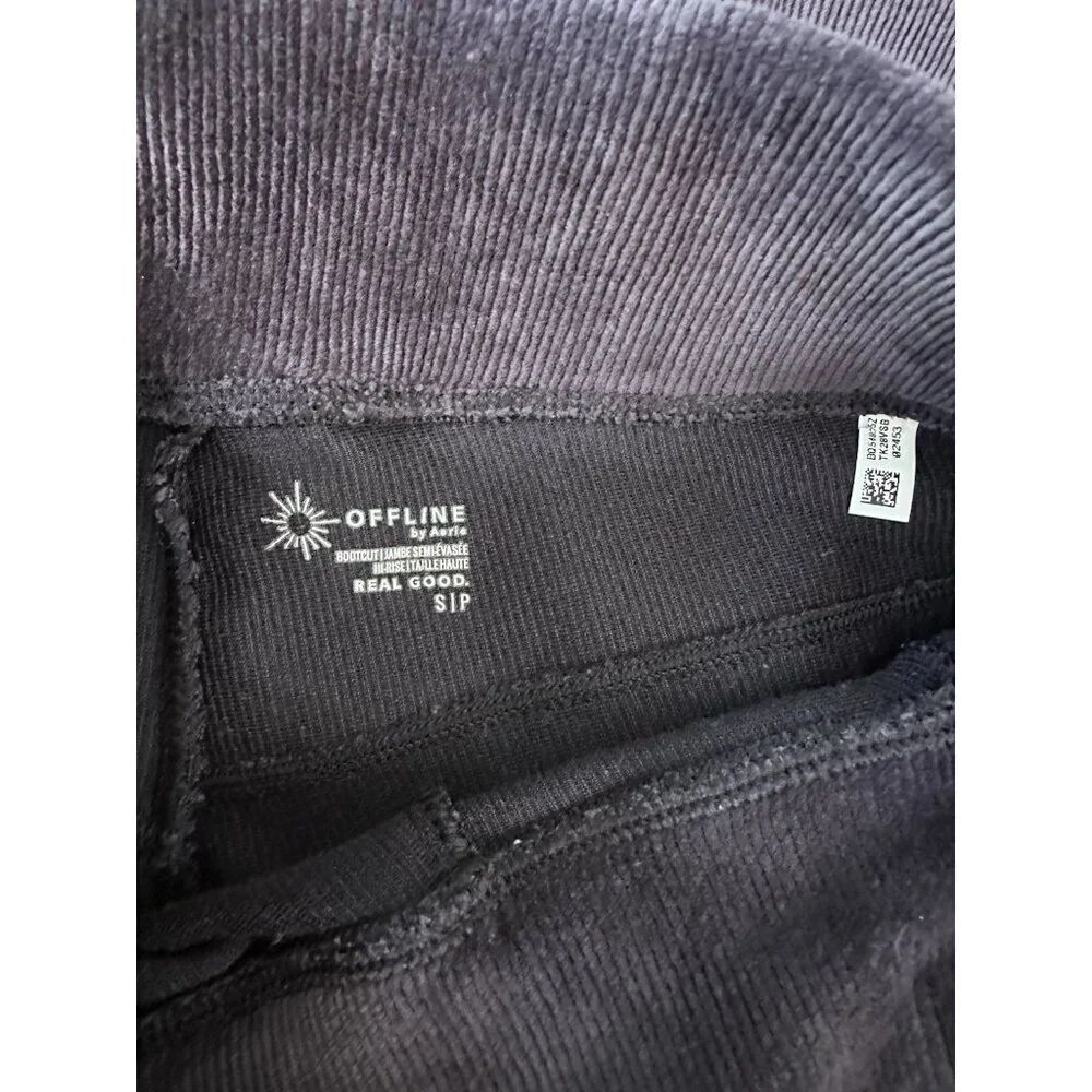 Offline By Aerie Women's Blue Size S/P Ribbed Velvet Bootcut Stretch‎  Leggings